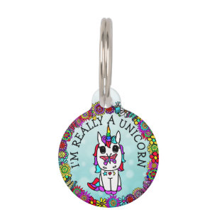 Médaillon Pour Animaux Je suis vraiment une licorne Funny Chig Tag