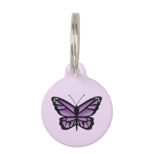 Médaillon Pour Animaux Joli Papillon Violet