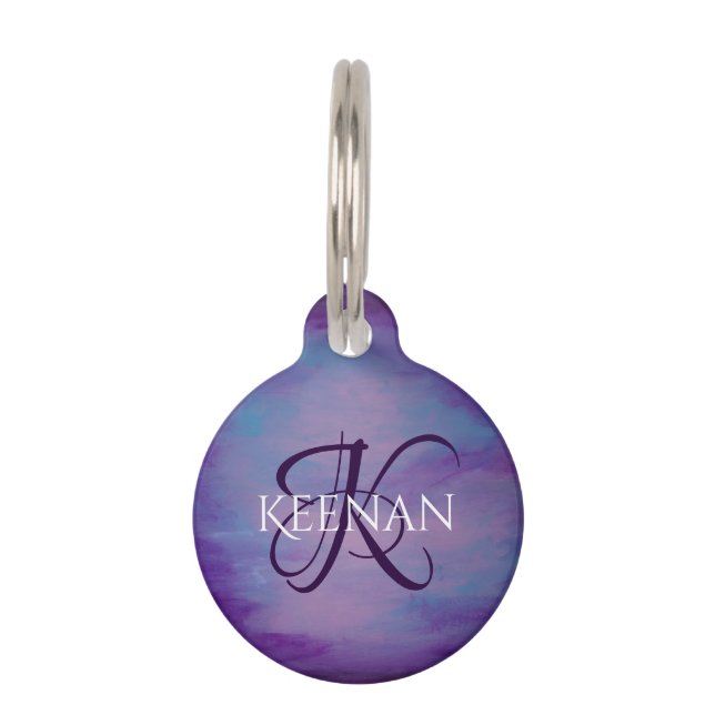 Médaillon Pour Animaux Joli Pastels | Cloud rose mignon Ciel bleu violet (Devant)