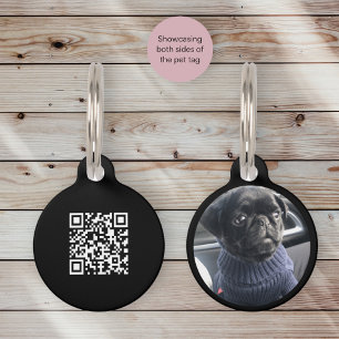 Médaillon Pour Animaux Joli vert Qr code photo design moderne