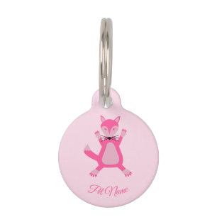 Médaillon Pour Animaux Jolie Bébé Fille Renard Personnalisé Nom d'Animal