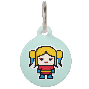 Médaillon Pour Animaux Jolie mauvaise fille pixelisée