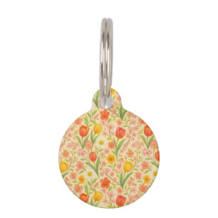 Médaillon Pour Animaux Jolies fleurs de Pâques/printemps à motifs
