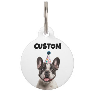 Médaillon Pour Animaux Joyeux Anniversaire Personnalisé Chien Bouledogue 