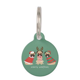 Médaillon Pour Animaux Joyeux Chiens de Carlin Woofmas