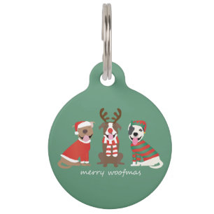 Médaillon Pour Animaux Joyeux Chiens Taureau De Tissu Woofmas