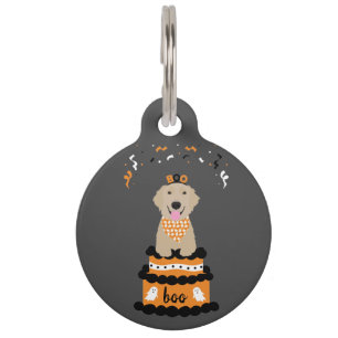 Médaillon Pour Animaux Joyeux Halloween Golden Retriever Fantôme Effrayan