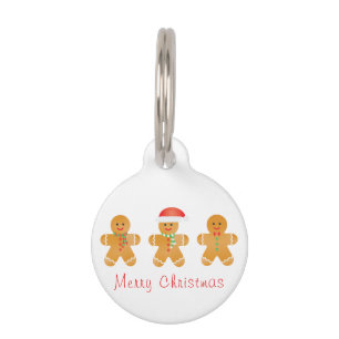 Médaillon Pour Animaux Joyeux Noël Gingerbread Hommes