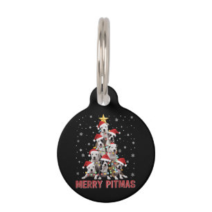 Médaillon Pour Animaux Joyeux Pitmas Pitbull Arbre Chien Noël Moche