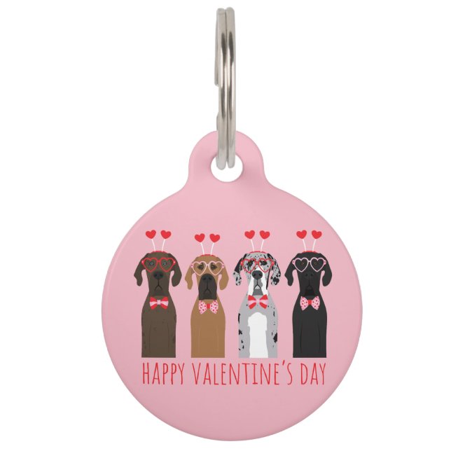 Médaillon Pour Animaux Joyeux Valentines Day Chiens de Danse (Devant)