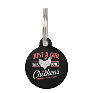 Médaillon Pour Animaux Juste Une Fille Qui Aime Les Poulets - Pou Louveur