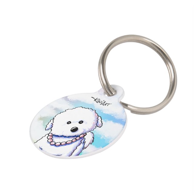 Médaillon Pour Animaux KiniArt Bichon Frise Étiquette d'identification po (Côté )