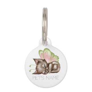 Médaillon Pour Animaux Kitten Papillon Endormi 1