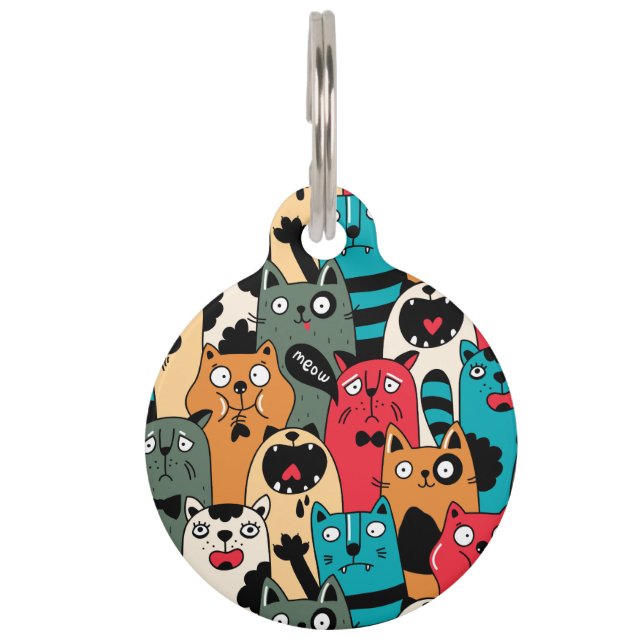 Médaillon Pour Animaux La foule des chats (Devant)