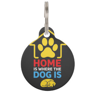 Médaillon Pour Animaux La maison est là où est le chien
