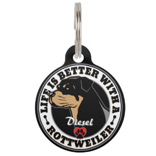 Médaillon Pour Animaux La vie personnalisée de Rottweiler est meilleure