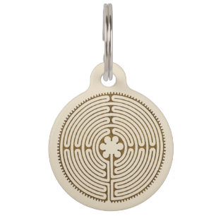 Médaillon Pour Animaux Labyrinthe de Chartres - Symbole Spirituel Antique