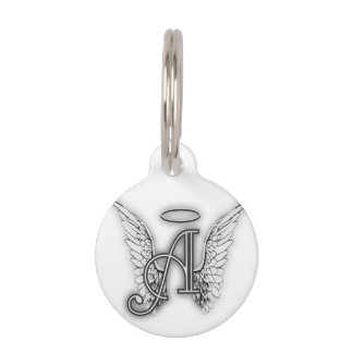 Médaillon Pour Animaux L'alphabet d'ange ce dernier initial s'envole le