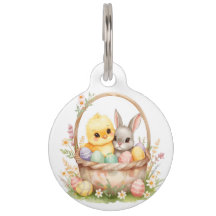 Lapin Pâques Poussin Aquarelle Pastel Printemps Ch