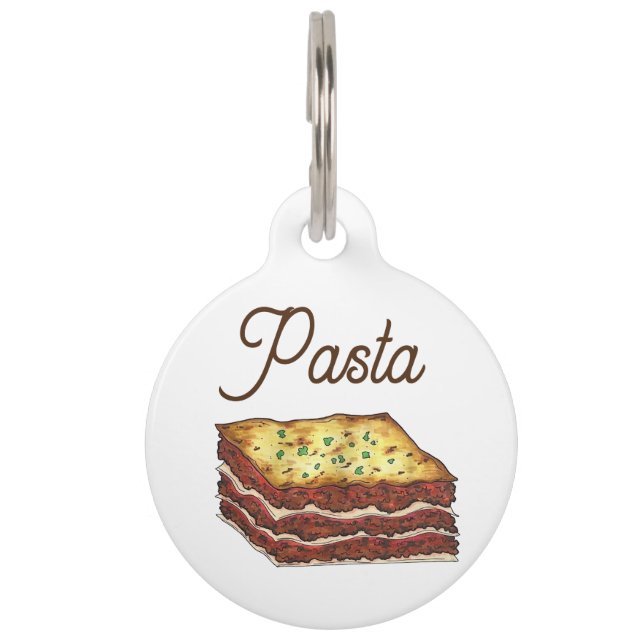Médaillon Pour Animaux Lasagna Lasagna Pasta Italie Cuisine italienne amé (Devant)