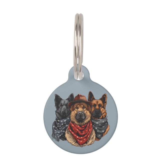 Médaillon Pour Animaux Le 4 Juillet Chiens De Berger Allemands (Devant)