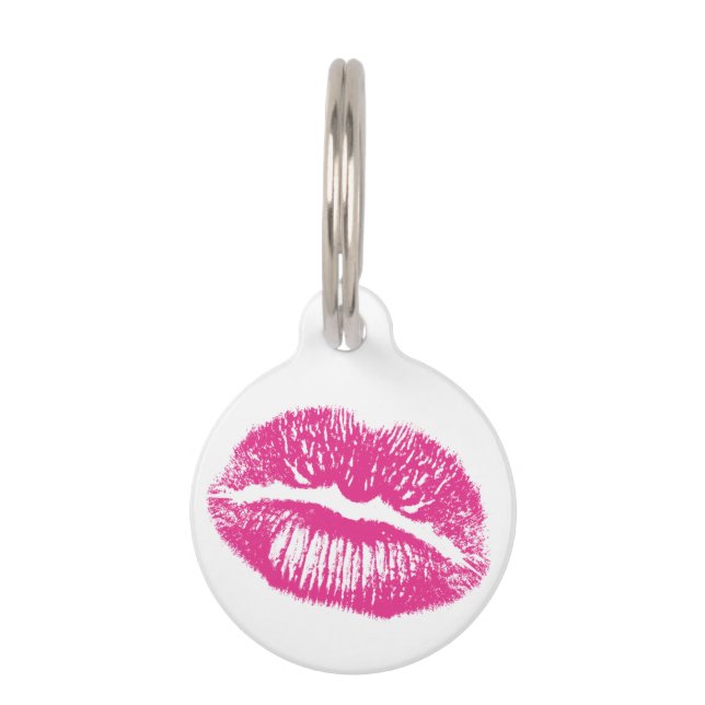 Médaillon Pour Animaux Le Kiss, Les Lèvres Roses (Devant)