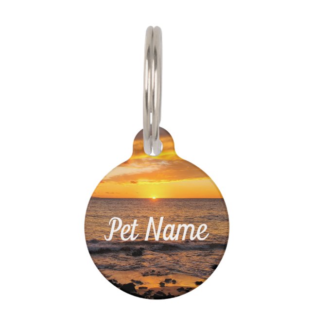 Médaillon Pour Animaux Le Sunset Maui de Keawakapu Beach (Devant)