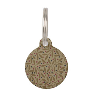 Médaillon Pour Animaux Leaf Berry Classique Colorful Art Motif