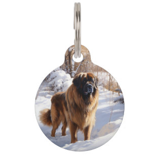 Médaillon Pour Animaux Leonberger Laissez-le neiger Noël