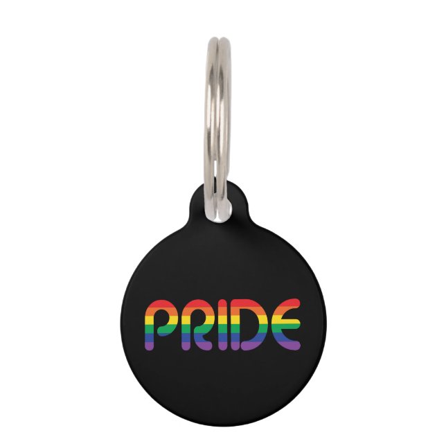 Médaillon Pour Animaux Lettres de ballon Rainbow Pride (Devant)