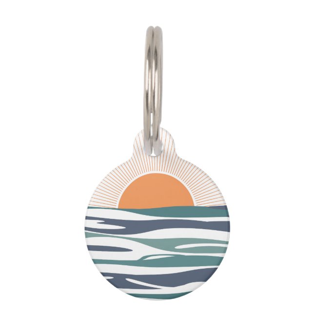 Médaillon Pour Animaux Lever du soleil au bord de la mer (Devant)
