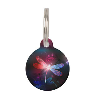 Médaillon Pour Animaux libellule rouge brillante