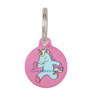 Médaillon Pour Animaux Licorne bleue courant Thunder_Cove