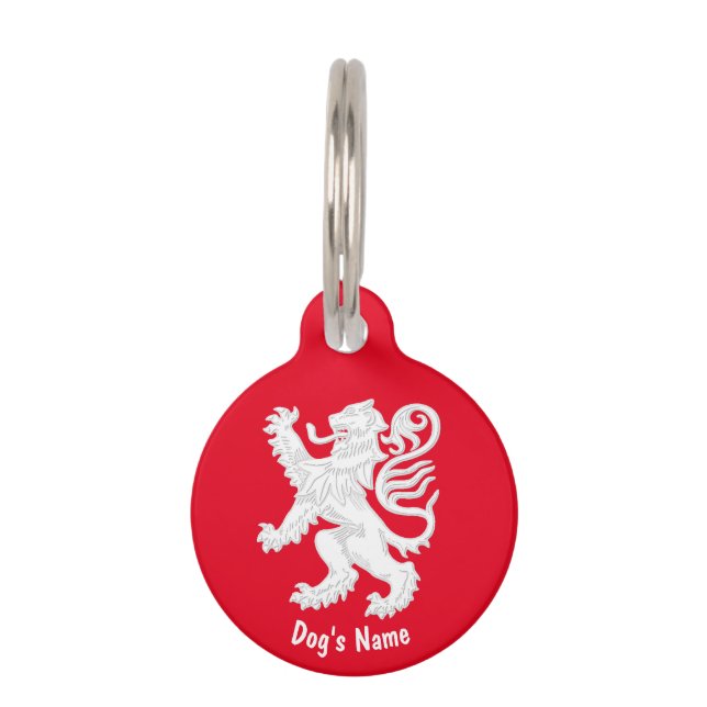 Médaillon Pour Animaux Lion Écossais Personnaliser (Devant)