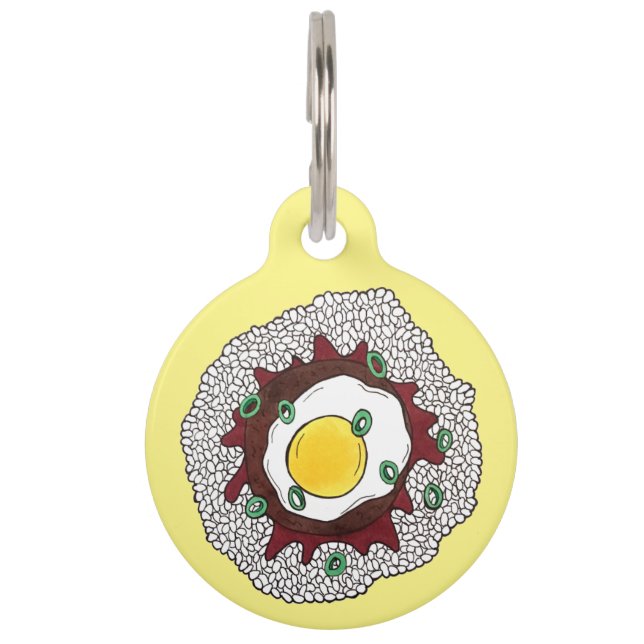 Médaillon Pour Animaux Loco Moco Cuisine hawaïenne Nourriture Riz Hamburg (Devant)