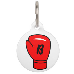 Médaillon Pour Animaux Logo de gant de boxe rouge - étiquette pour chien