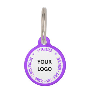 Médaillon Pour Animaux Logo personnalisé ou nom photo Coordonnées Numéro 