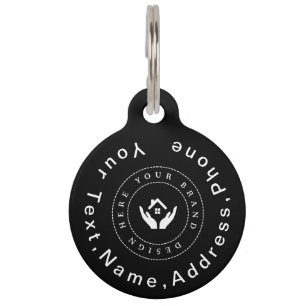 Médaillon Pour Animaux Logo simple et élégante personnalisée de l'entrepr