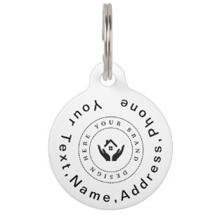 Médaillon Pour Animaux Logo simple et élégante personnalisée de l'entrepr