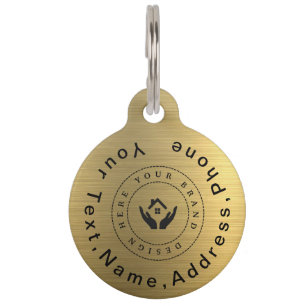 Médaillon Pour Animaux Logo simple et élégante personnalisée de l'entrepr