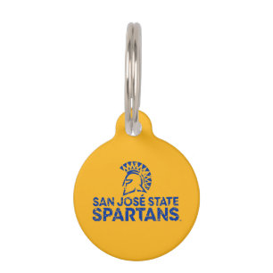 Médaillon Pour Animaux Logo Wordmark en détresse des Spartans de San Jose