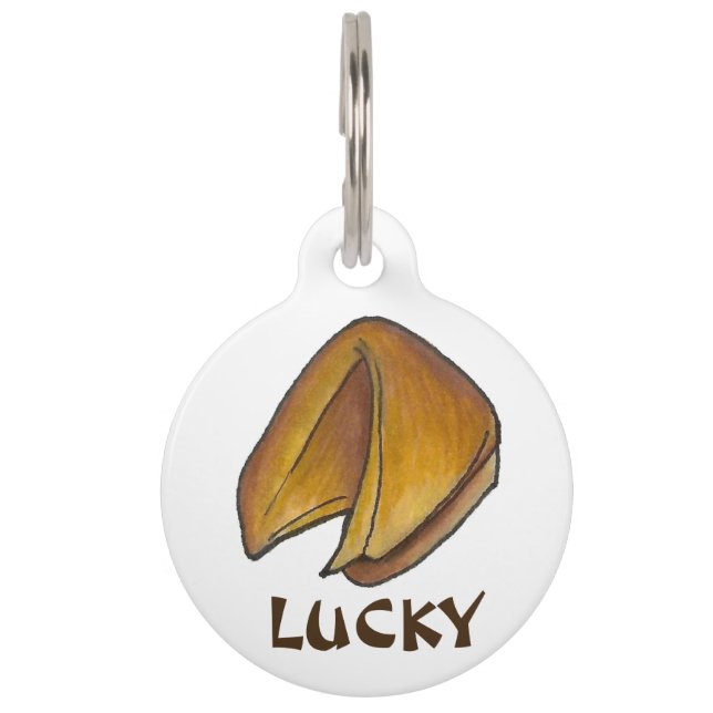Médaillon Pour Animaux Lucky Fortune Cookie Chinese Food Takeout (Devant)