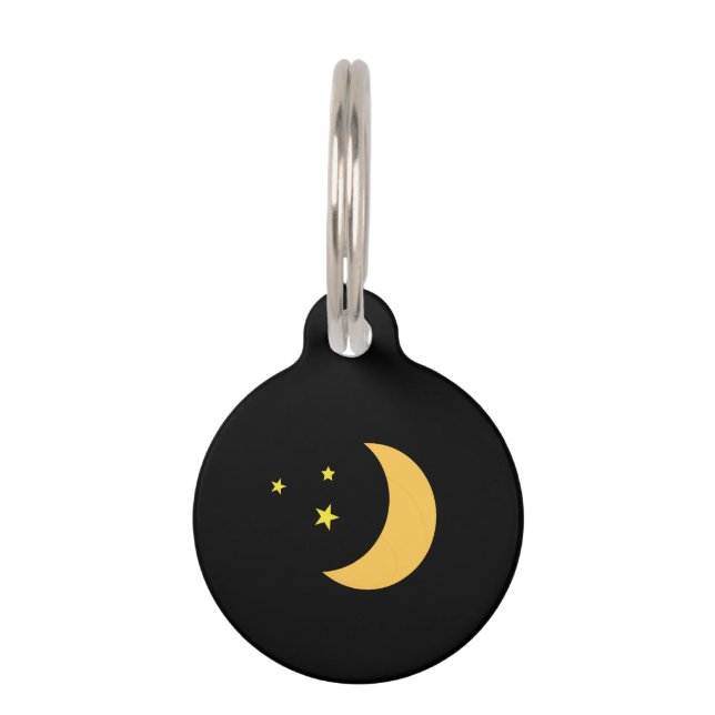 Médaillon Pour Animaux Lune et étoiles (Devant)