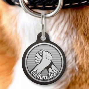 Médaillon Pour Animaux Lutte de bras Argent
