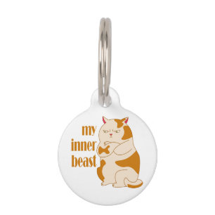 Médaillon Pour Animaux Ma bête intérieure fainéante citation de motivatio