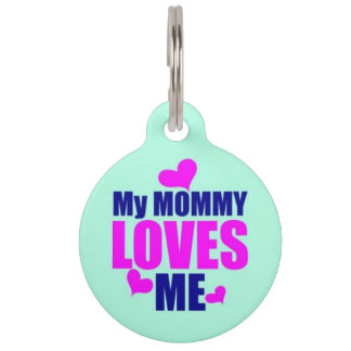 Médaillon Pour Animaux Ma maman m'aime étiquette d'identification