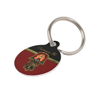 Médaillon Pour Animaux Main de Hamsa feat : Arbre de vie