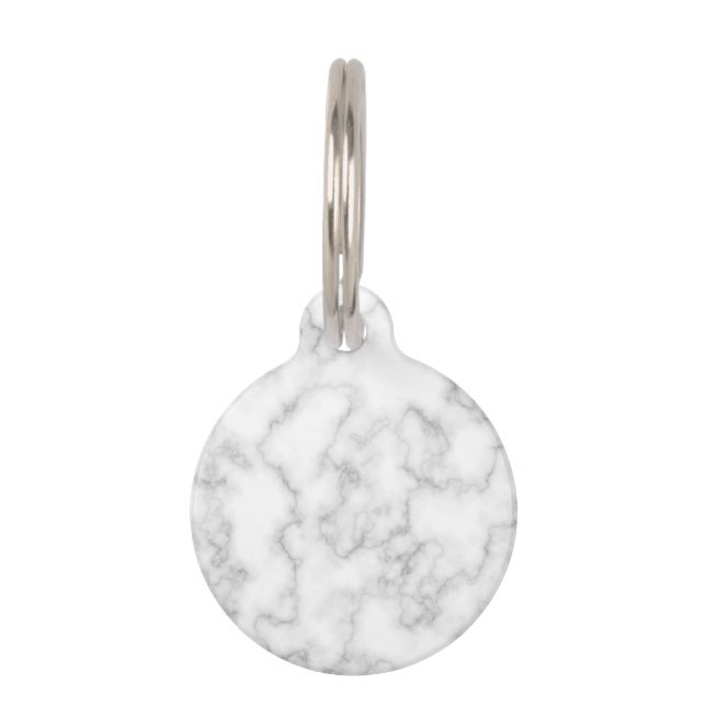 Médaillon Pour Animaux Marbre blanc gris marbré Arrière - plan Motif en p (Devant)