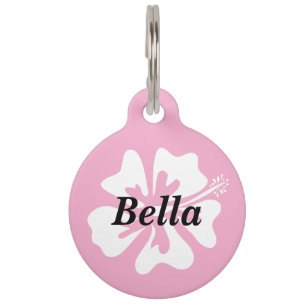 Médaillon Pour Animaux Marque familière du logo fleur Hibiscus pour ceint