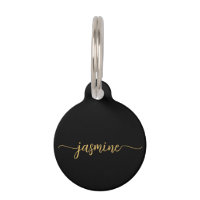 Marque-page simple fille noir et or en monogramme